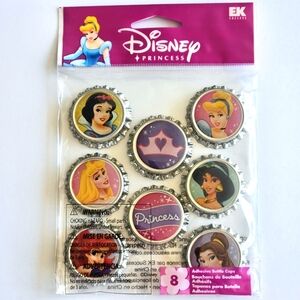 Disney Princess  bottle cap Sitcker Collage, Princess Collection, Scrapbooking
